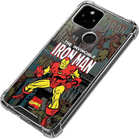 Marvel Classic Comics Iron Man Action Vintage Google Pixel 5 Clear Case